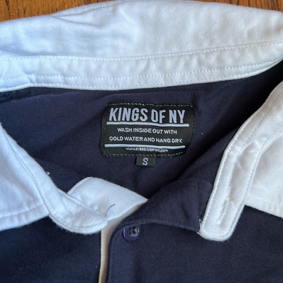 Kings of NY.  Navy and white long sleeved rugby shirt.  Small - Picture 2 of 3